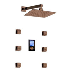 Trialo Oil Rubbed Bronze Solid Brass Color Changing Water Powered Led Shower - Showerheads And Body Sprays