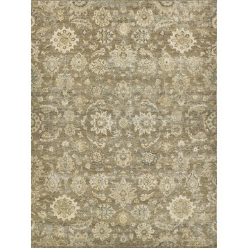 Heirloom Hand-Knotted Wool Beige/Camel Area Rug, 10'x14'
