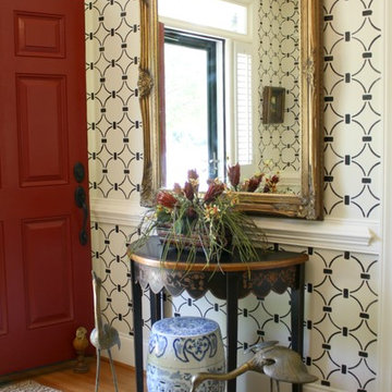 A DIY Chain Link Allover Stenciled Entry