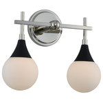 Kalco - Bogart 14x12" 2-Light Midcentury Wall-Light by Kalco - From the Bogart collection  this Midcentury 14Wx12H inch 2 Light Vanity will be a wonderful compliment to  any of these rooms: Bathroom; Vanity; Spa; Powder Room