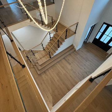 Project #132 | White Oak Staircase with Glass Balustrade