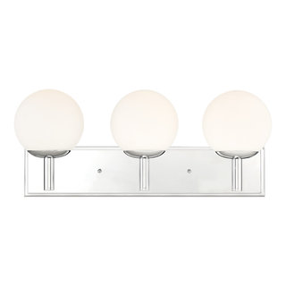 Kelvin 3 Light Bath, Chrome - Midcentury - Bathroom Vanity Lighting ...