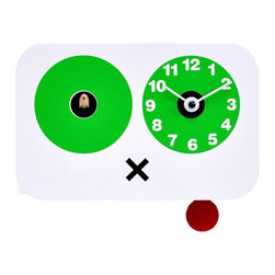 Cucchino 2045 White and Green Wall Cuckoo Clock - Cuckoo Clocks