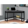Contemporary Corner Desk, Large Drawer & Lower Open Shelf, Black/Gray
