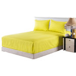 Tache Home Fashion - 3-Piece 100% Cotton Fitted Sheet Set, Yellow, California King - Add a spark of color to your Bedding collection!