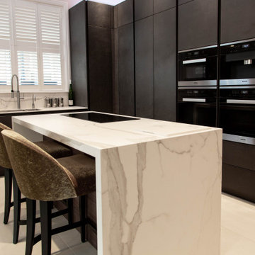 Concrete & Wood Veneer Leicht Kitchen in West London