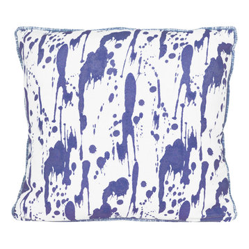 Splatter Cushion, Ink Blue