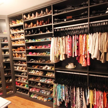 Before and After Pictures of Master Closet with Island