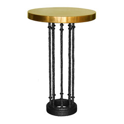Diego Brass or Copper Top Bar Table - Indoor Pub And Bistro Tables