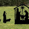 Nativity Scene Art, Black, Manger