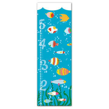 Under The Sea Growth Chart 20x60 Canvas Wall Art
