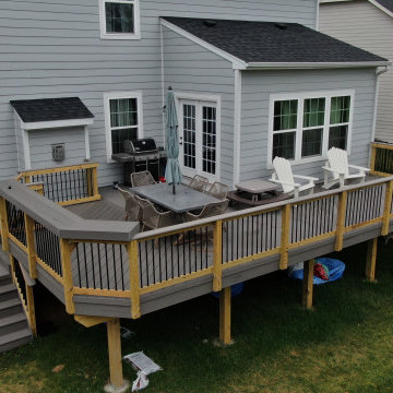 TimberTech Silver Maple Deck with a Herringbone pattern in Elgin, IL