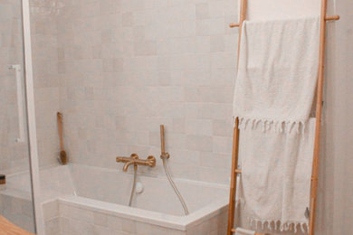 Idée de décoration pour une salle de bain.