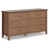 Artisan Solid Wood Bedroom Dresser and Media Cabinet, Rustic Natural Aged Brown