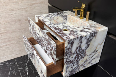 Inspiration for a modern powder room remodel in Los Angeles