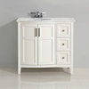 Winston Bath Vanity Rounded Front With White Quartz Marble Top, Soft White, 36"