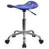 Flash Furniture Vibrant Nautical Blue Tractor Seat And Chrome Stool