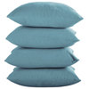 Supersoft Throw Pillow Cover 4 Piece Set, Silver Blue