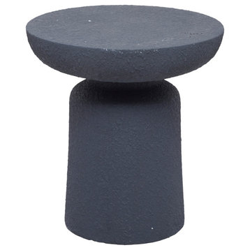 Contemporary Dark Gray Magnesium Oxide Outdoor Accent Table 560162