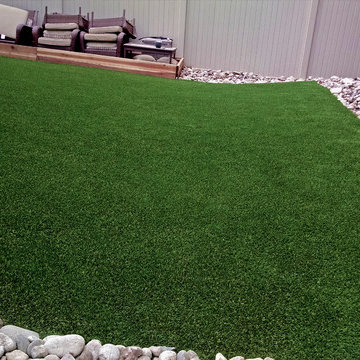Sloped Artificial Grass Lawn in Denver