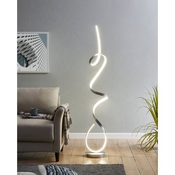 Finesse Decor Amsterdam Dimmable Integrated LED 63" Floor Lamp, Silver