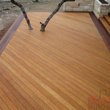 Garapa Hardwood Decking with Ipe Border