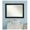 Grand Black Beveled Bathroom Wall Mirror - 45.75 x 35.75 in.