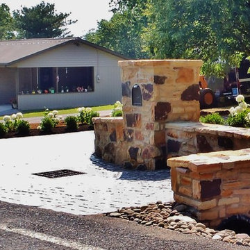 Natural Stone Mailbox/Walls and Courtstone Drive