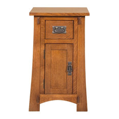 oak narrow sawn quarter bedside table mission nightstand solid door quick