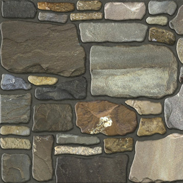 Faux Stone 3D Wall Panels, Grey Pewter Blonde, Set of 10, Covers 54 sq ft