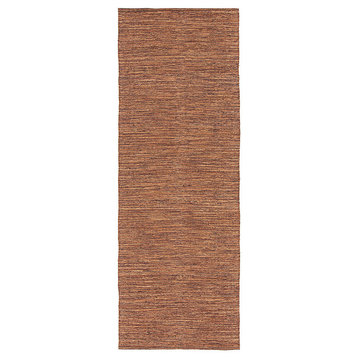 Chandra India Ind11 Solid Color Rug, Brown, 2'5"x10'5" Runner