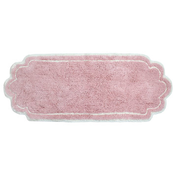 Allure Collection 100% Cotton Tufted Non-Slip Bathroom Rug, 21"x54" Runner, Pink