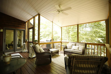 Mid-sized transitional dark wood floor sunroom photo in San Diego with a standard ceiling