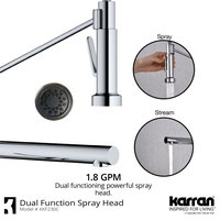 Karran Tumba Single-Handle Pull-Down Sprayer Kitchen Faucet, Chrome