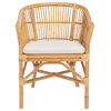 Alicia Rattan Accent Chair With Cushion Natural White