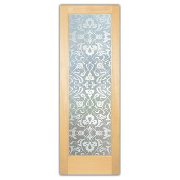 Interior Prehung Door or Interior Slab Door - Floweret - Maple - 30" x 80" -...