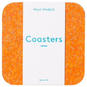 Coasters, Set of 4, Orange