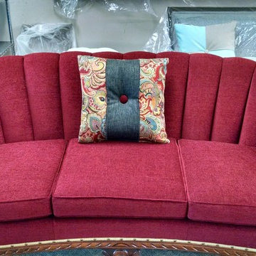Channel back Sofa Reupholstery
