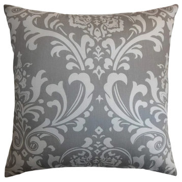 The Pillow Collection Gray Mayo Throw Pillow, 22"x22"