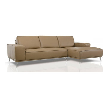 Elite - Latte Leather Sectional Sofa