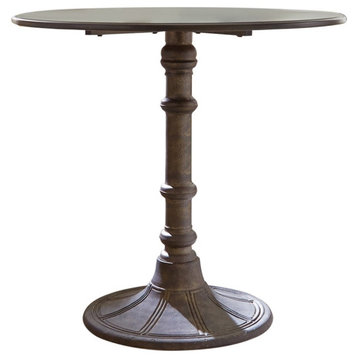 Catania Traditional Round Wood Dining Table in Bronze Finish