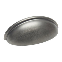 Cosmas - Cabinet Cup Pull, 3" Hole Centers, Set of 25, Antique Silver - Cabinet And Drawer Handle Pulls