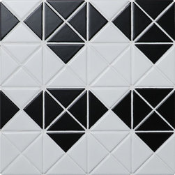 Diamond Pattern: Bold Triangle Tile - TR2-SD-MW-B - Mosaic Tile