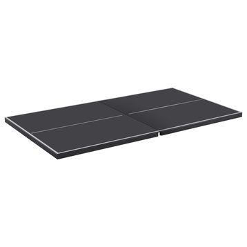 Black Table Tennis Conversion Top With Wooden Frame