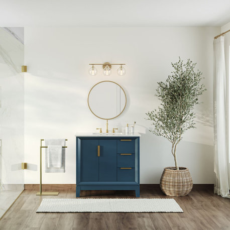 The Ezra Bathroom Vanity, Monarch Blue, 36", Single Sink, Freestanding