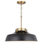 Austin Allen & Co - Austin Allen & Co Oakwood - One Light Pendant, Matte Black Finish - 1 Light Metal Pendant with Antique Nickel Finish  Requires 1 - 100 Watt (Max.) E26 Medium base bulbs (not included)   UL listed. Rated for Dry locations.   Includes 1 feet of chain and 6 feet of wire for maximum adjustability   Full Fixture Dimensions: 18" 57.75"H   Fixture must be hardwired, professional installation recommended.   Canopy Dimensions (included): 5"W x 0.75"He+���   Foyer/Entryway/Kitchen/Dining Room/Hallway/Stairway/Living Room/Bedroom Mounting Direction: Ceiling  Canopy Included: Yes  Canopy Diameter: 5 x 0.75Oakwood One Light Pendant Matte Black *UL Approved: YES *Energy Star Qualified: n/a  *ADA Certified: n/a  *Number of Lights: Lamp: 1-*Wattage:100w E26 Medium Base bulb(s) *Bulb Included:No *Bulb Type:E26 Medium Base *Finish Type:Matte Black