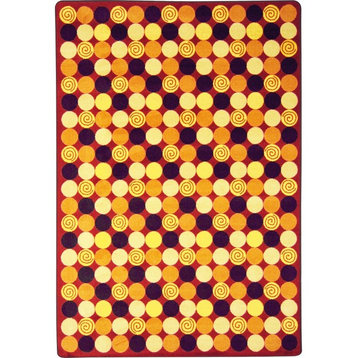 Kid Essentials Rug, Roundabout, 7'8"x10'9", Red