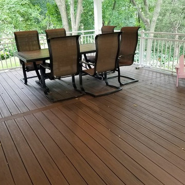 Timbertech Deck with New Deck Roof and Cedar Carsiding