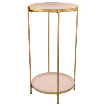 Jenna Side Table White & Gold