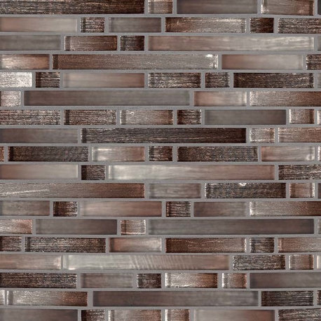 Akaya Copper Interlocking 8mm Glass Tile, Sample